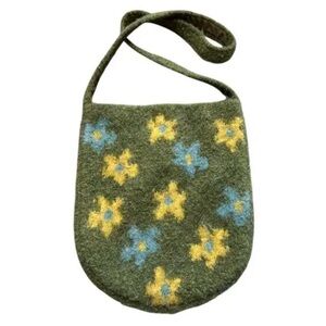 Urban Outfitters Floral Green Emmy Icon Knit Shoulder Bag